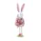 Cute Easter Bunny Figurine With Flower Skirt, Fabric Holiday Decoration for Living Room Home Decor