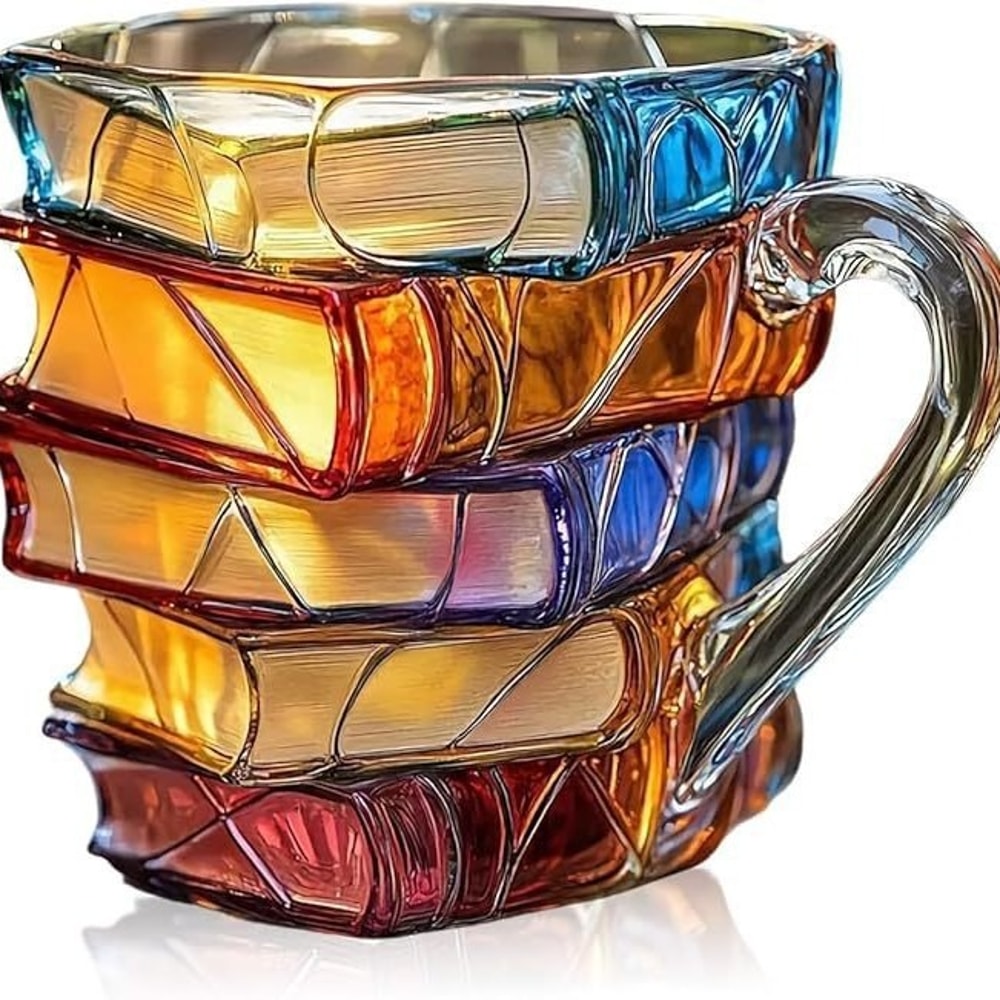 Large Capacity Coloring Book Glass Mug Coffee Cup Gift For Office And Home Thickened Handle 3