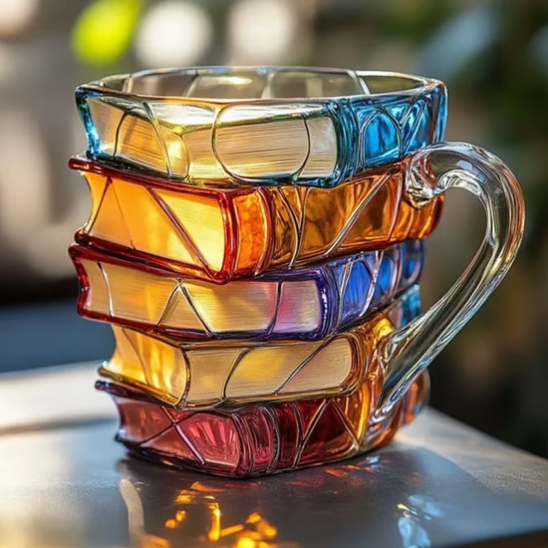 Large Capacity Coloring Book Glass Mug Coffee Cup Gift For Office And Home Thickened Handle 7