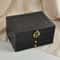 Textured Leather Jewelry Box, Three-Tier Storage for Bracelets, Rings, Earrings, with Metal Clasp, Gift Box Organizer