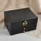 Textured Leather Jewelry Box, Three-Tier Storage for Bracelets, Rings, Earrings, with Metal Clasp, Gift Box Organizer