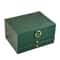 Textured Leather Jewelry Box, Three-Tier Storage for Bracelets, Rings, Earrings, with Metal Clasp, Gift Box Organizer