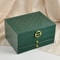 Textured Leather Jewelry Box, Three-Tier Storage for Bracelets, Rings, Earrings, with Metal Clasp, Gift Box Organizer