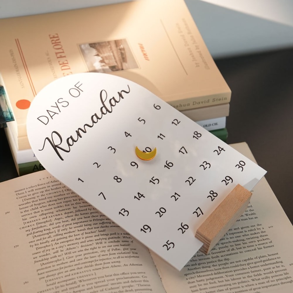 Acrylic Ramadan Countdown Calendar - Home Decoration Crafts - Holiday Countdown Table Calendar & Desktop Ornaments