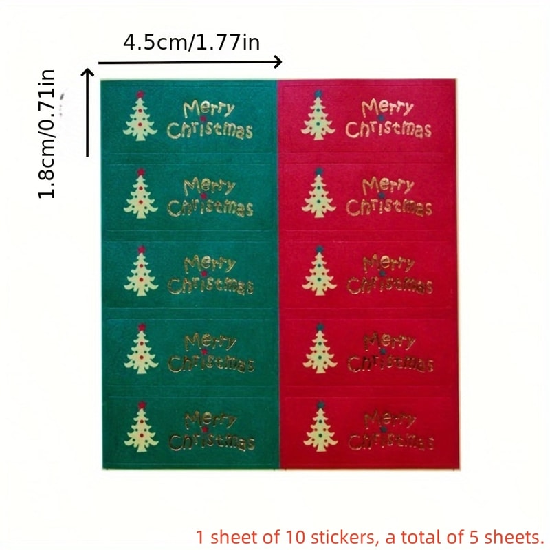 Vintage Kraft Paper Christmas Tree Sealing Stickers, Hot Stamping Gift Stickers, Decorative Baking Packaging Stickers