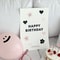 insWind Birthday Poster Card, Pink Bow Heart Flower, Birthday Party Decoration Supplies