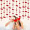 Glitter Paper Banner Wedding Red Heart Garland, Love Streamer for Birthday Parties, Home Hanging Decoration