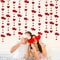 Glitter Paper Banner Wedding Red Heart Garland, Love Streamer for Birthday Parties, Home Hanging Decoration
