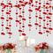 Glitter Paper Banner Wedding Red Heart Garland, Love Streamer for Birthday Parties, Home Hanging Decoration