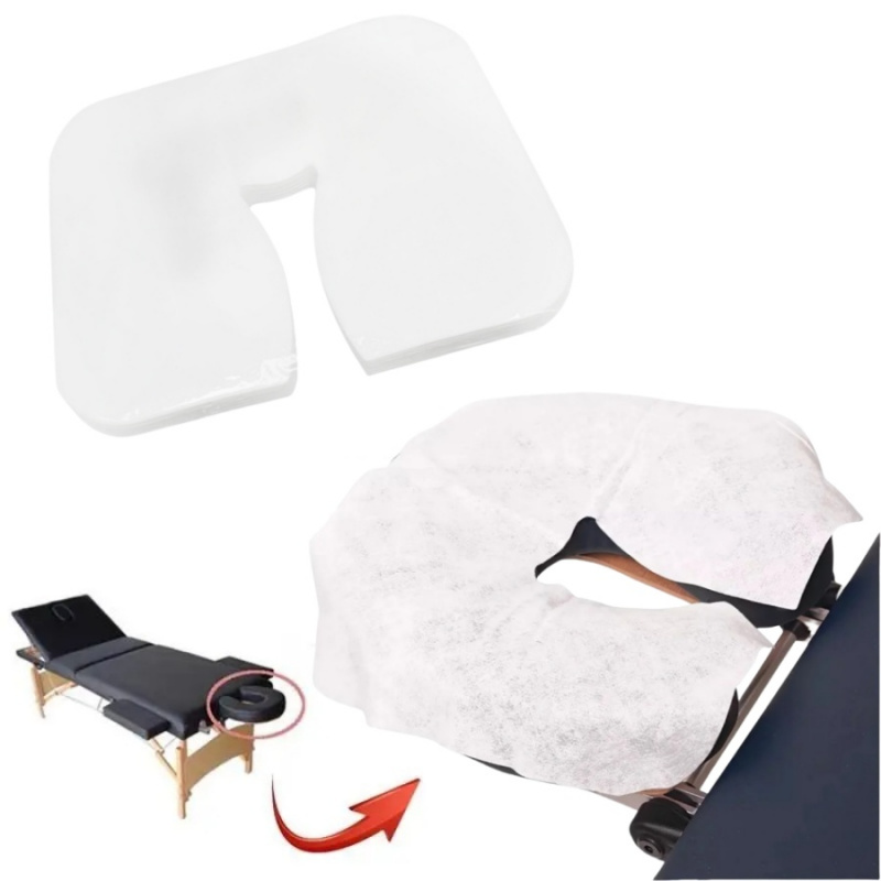 Lightweight Disposable Pillow Cover U Shaped Face Cushion, Breathable Face Towel for Massage Bed Hole