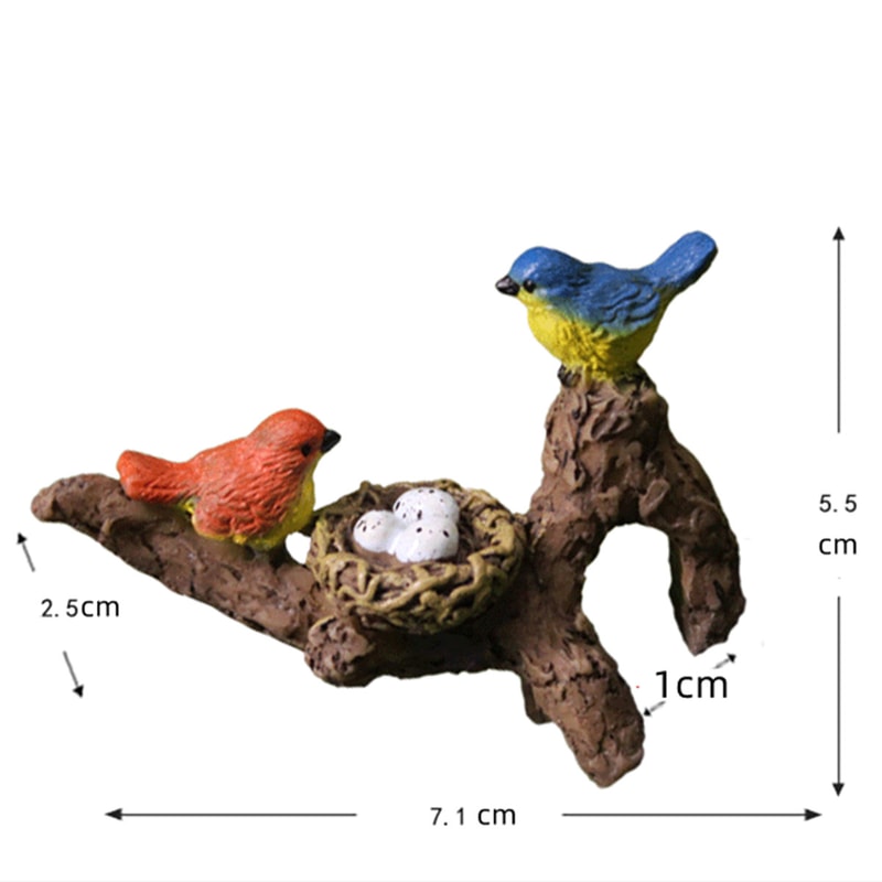 Mini Bird Pendant Succulent Flower Pot, Bonsai Bird's Nest Decoration, Outdoor Micro Landscape Garden, Fish Tank