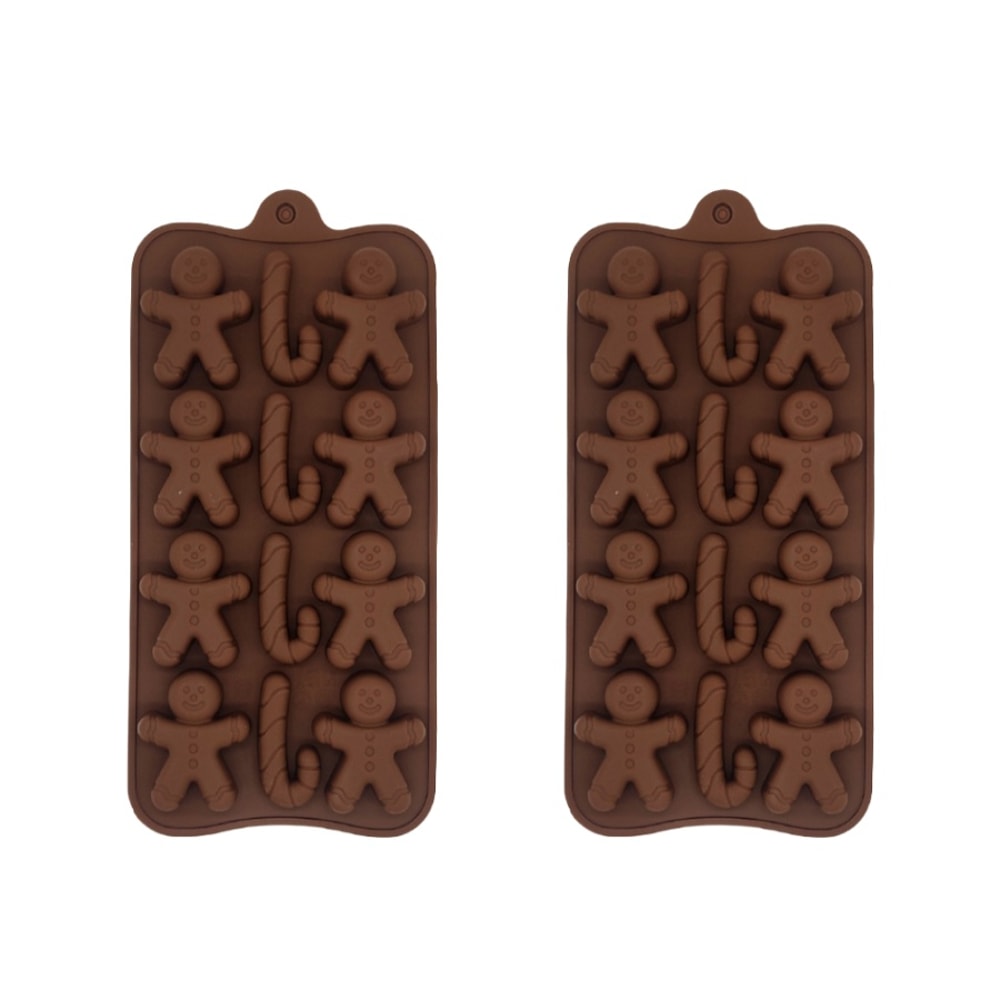 Gingerbread Man Cane Chocolate Molds Cookie Molds Home Baking Ice Tray Molds 5