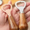 Stainless Steel Beer Bottle Opener Solid Wood Handle Ideal For Home Use 3