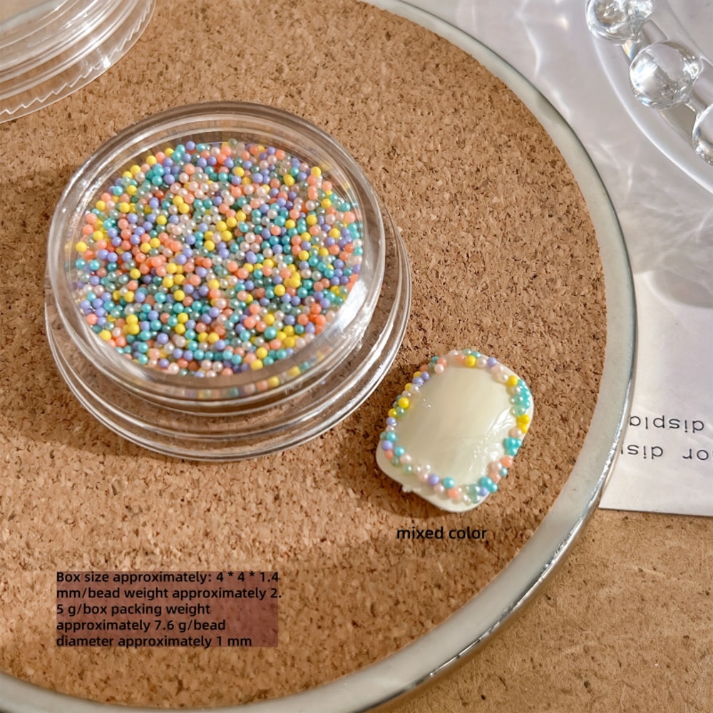 DIY Pastel Pink White Resin Pearl Decor, Dopamine Color Caviar Nail Beads for Elegant Nail Art, Perfect for Women & Girl