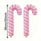Wind Pink Christmas Party Decoration, Large Pink and White Cane Balloon for Birthday Wedding, Aluminum Film Balloon