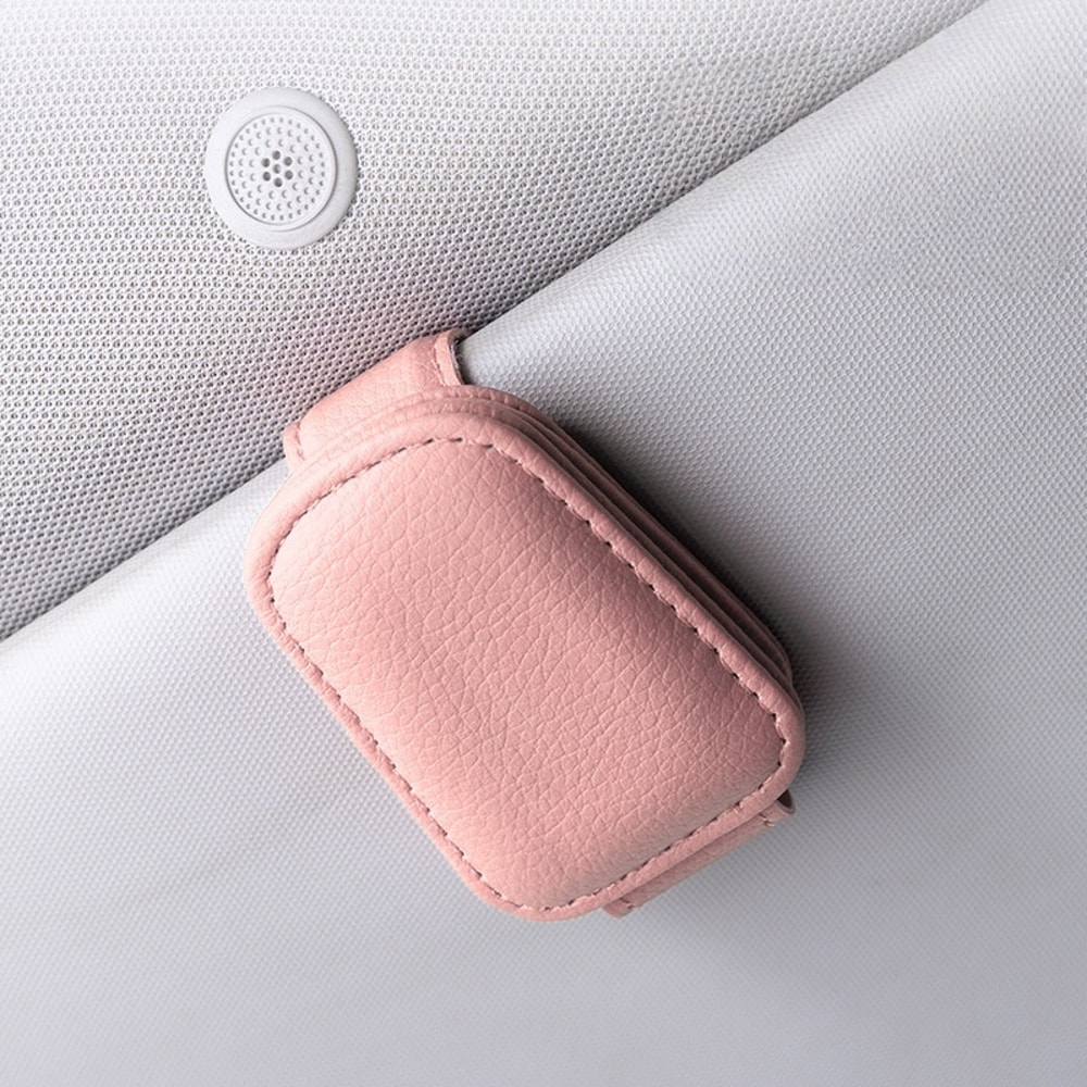 Sunglasses Glasses Clip, Multifunctional Leather Car Visor Clip Holder, Auto Sun Visor Accessory