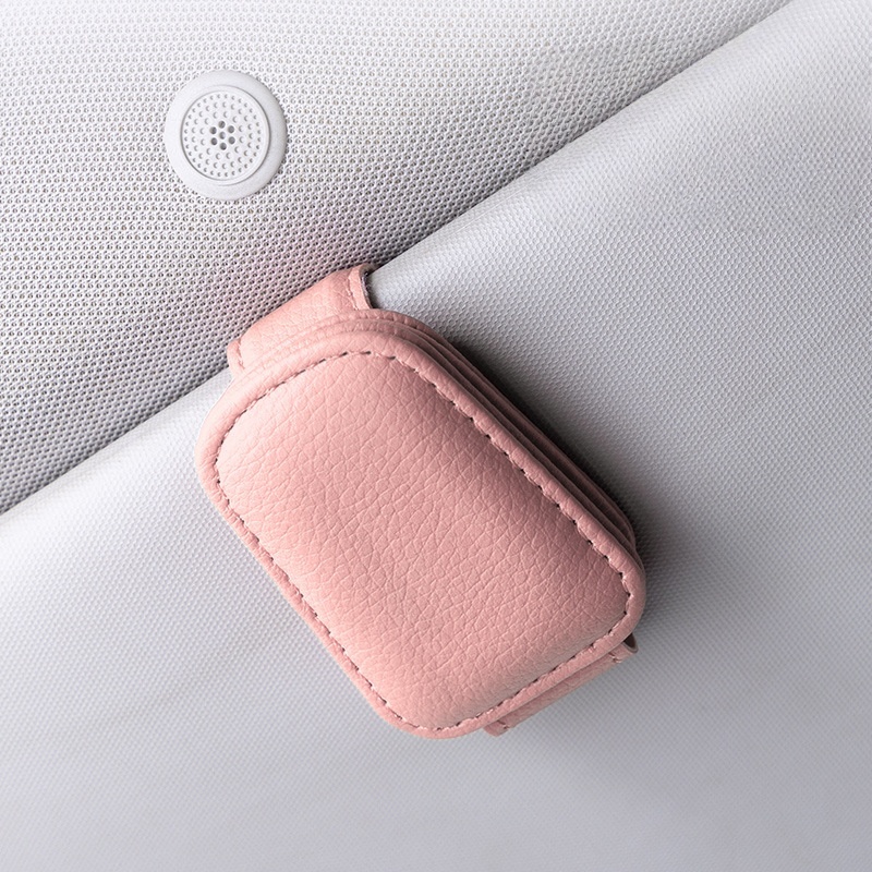 Sunglasses Glasses Clip, Multifunctional Leather Car Visor Clip Holder, Auto Sun Visor Accessory