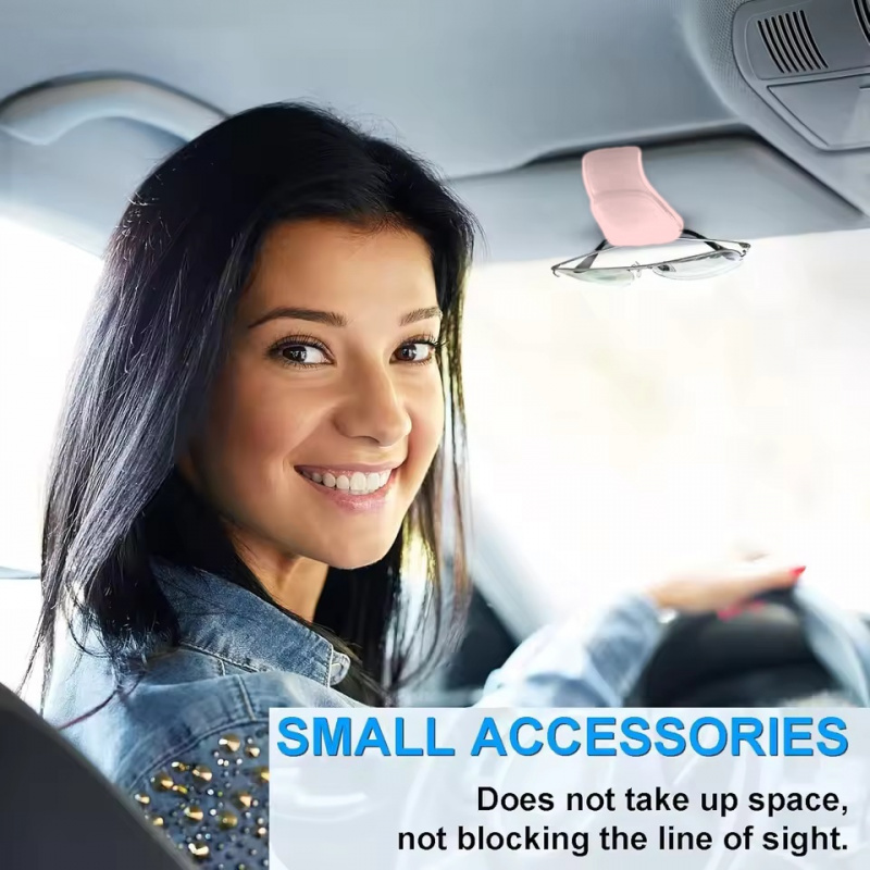 Sunglasses Glasses Clip, Multifunctional Leather Car Visor Clip Holder, Auto Sun Visor Accessory