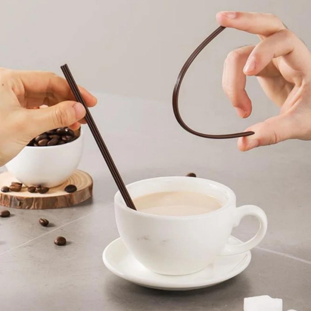 Individually Packaged Wooden Coffee Stirring Sticks, Disposable Three-Hole Straws for Hot Drinks, Cold Drinks, Juice