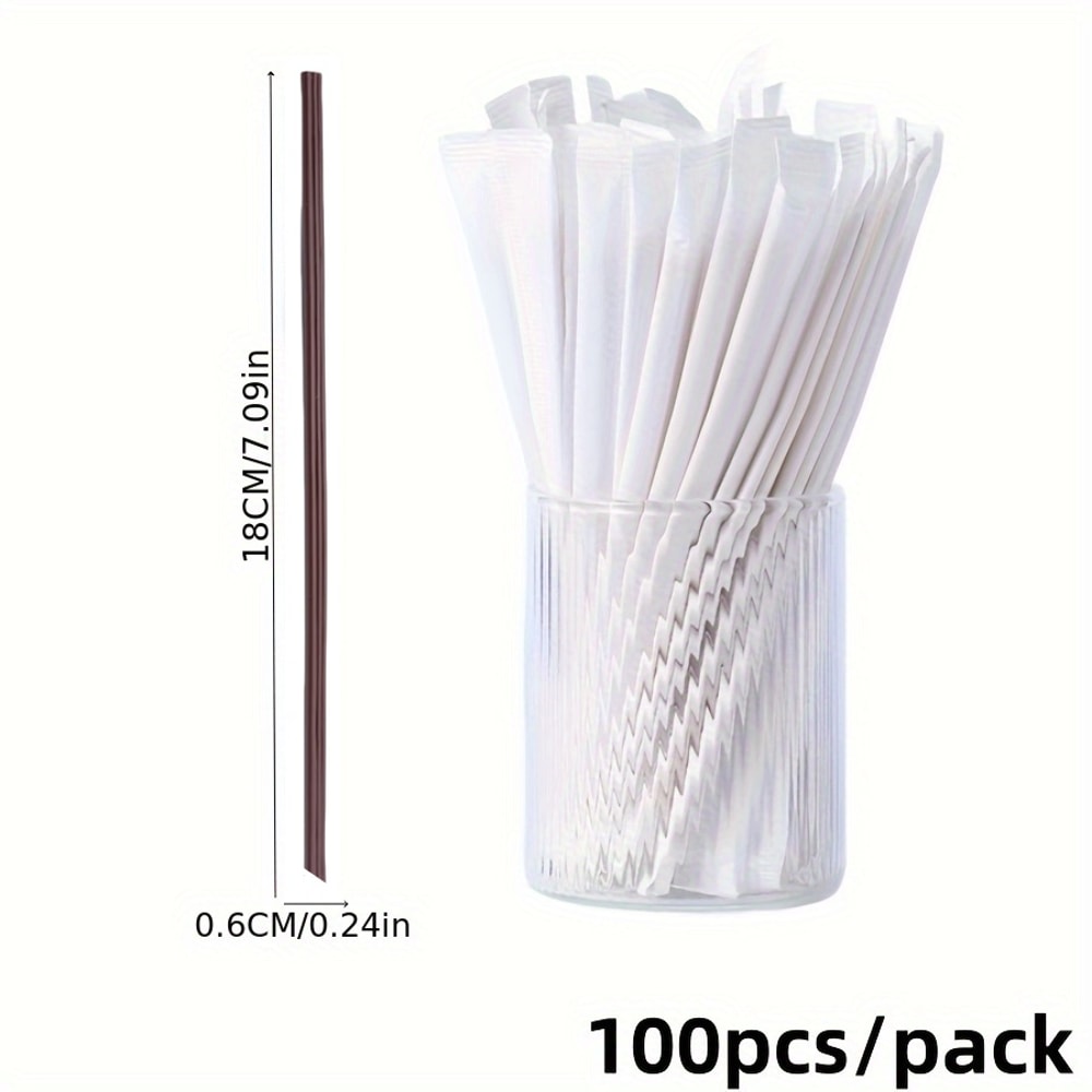 Individually Packaged Wooden Coffee Stirring Sticks, Disposable Three-Hole Straws for Hot Drinks, Cold Drinks, Juice