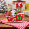 Santa Claus Gingerbread Christmas Felt Sleigh Ornament for Interior Desktop Tree and Gift Decoration