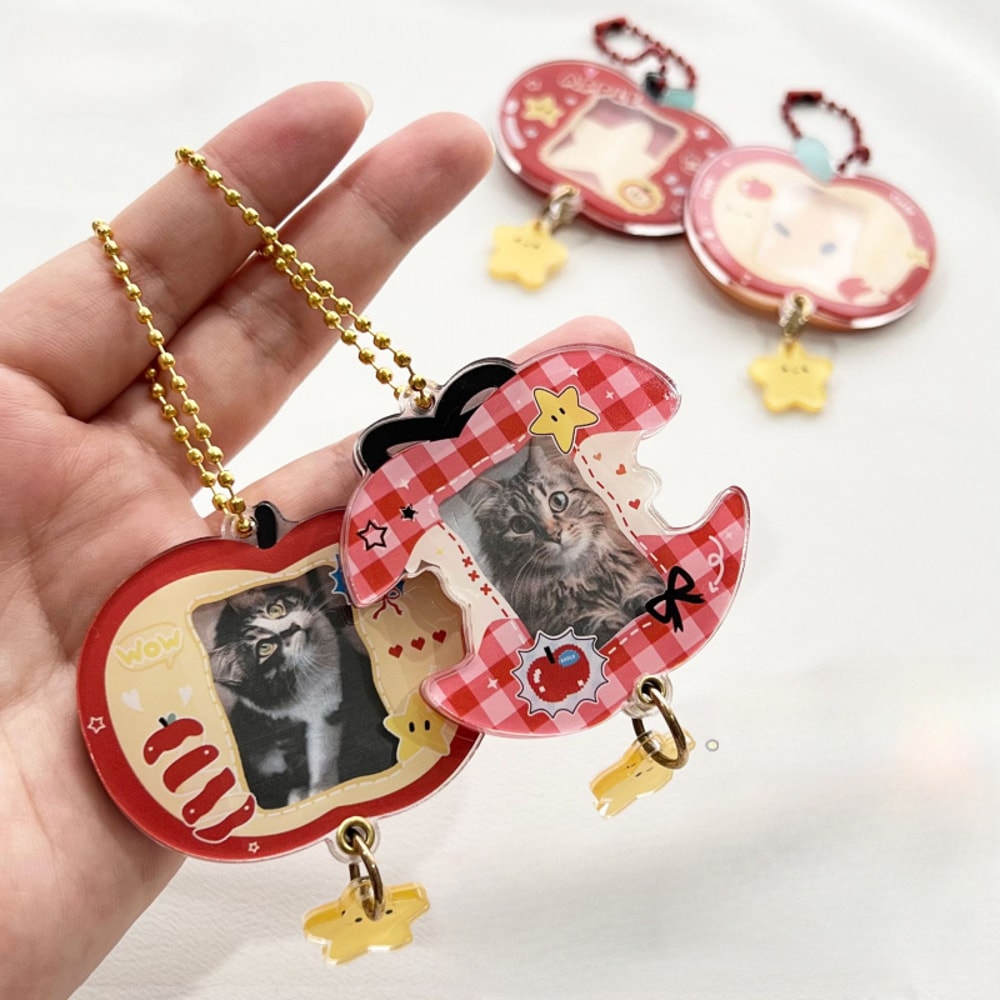Acrylic Slide Photo Frame Pendant, Photo Storage Frame Card Holder, Bag Decoration Keychain Pendant