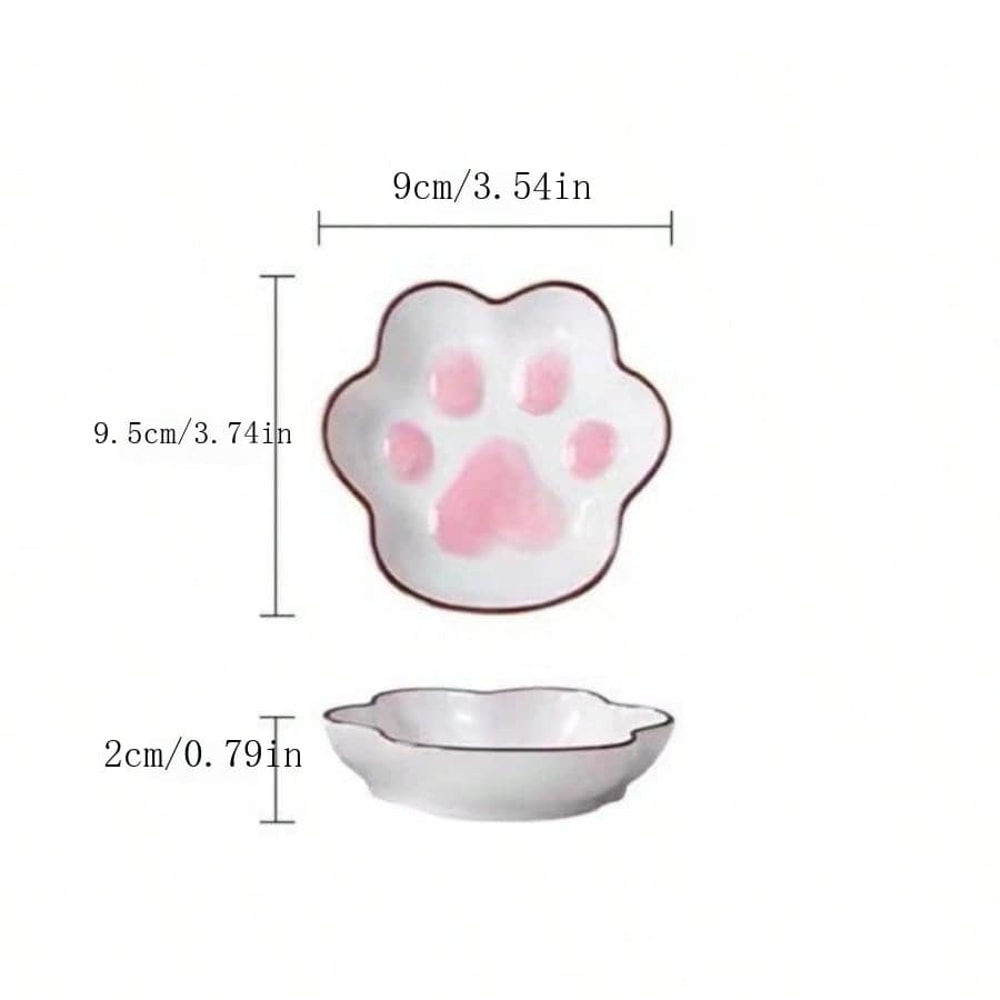 Cartoon Cat Paw Dish for Mustard, Soy Sauce, Tomato Sauce, Salad, Cute Home Dipping Plate