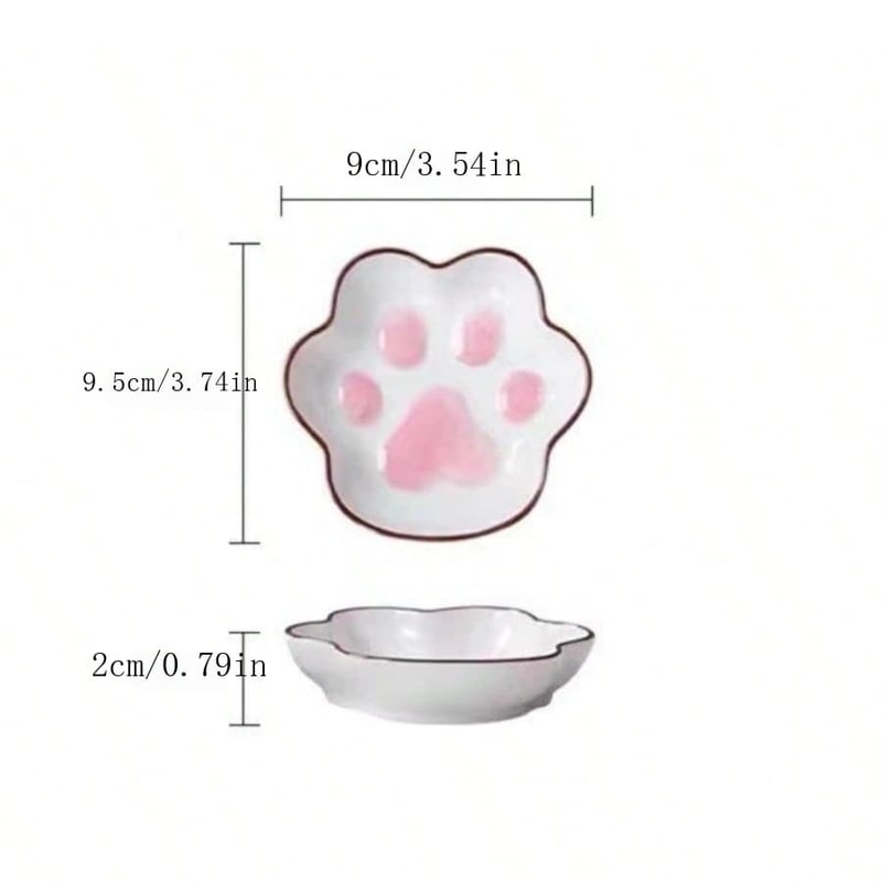 Cartoon Cat Paw Dish for Mustard, Soy Sauce, Tomato Sauce, Salad, Cute Home Dipping Plate