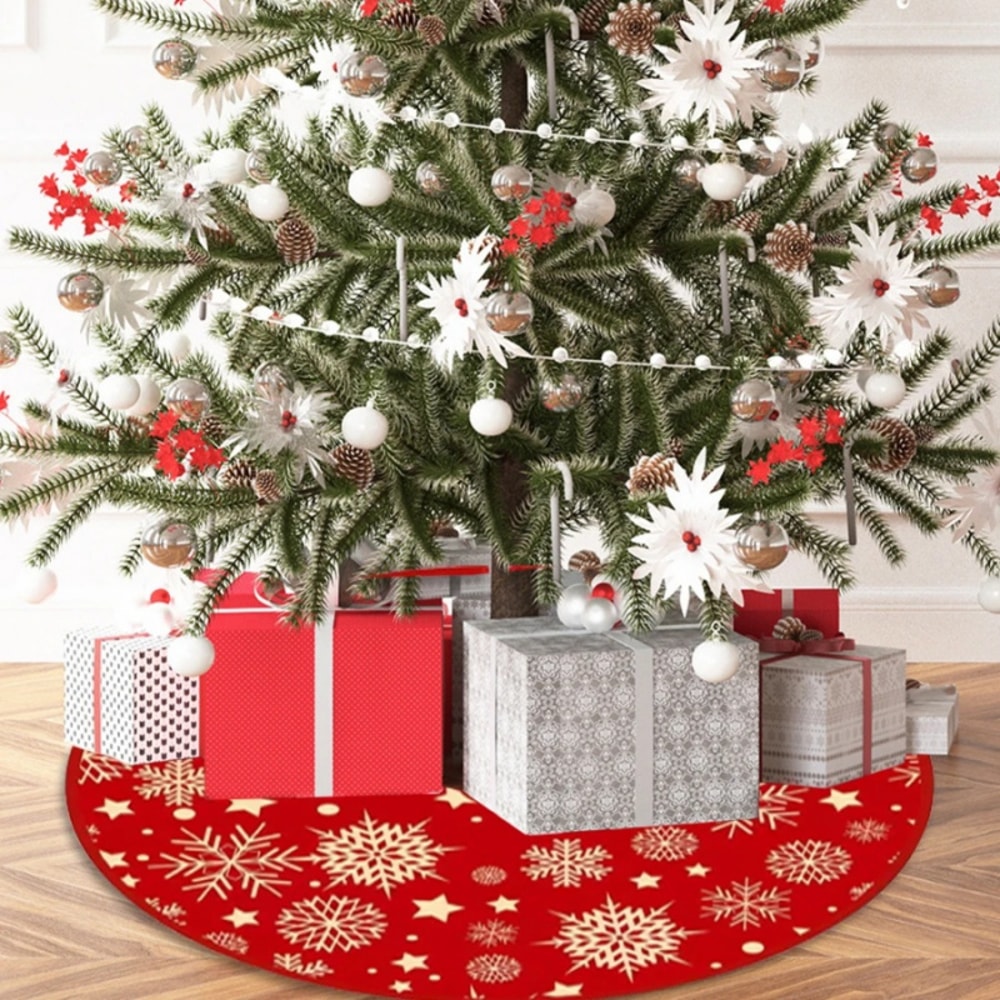 Creative Cute Christmas Tree Base Skirt, Christmas Carpet Decoration for Window and Mall, Atmosphere Holiday Skirt