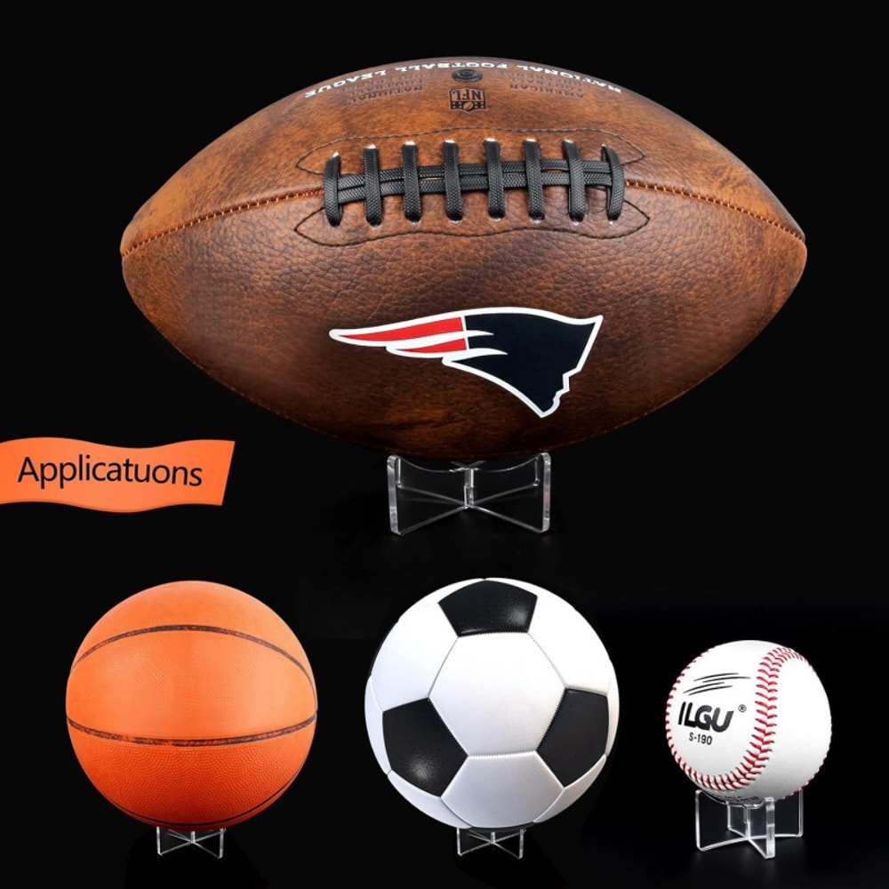 Ball Display Stand, Transparent Acrylic Stand for Basketball, Rugby, Football, Volleyball, and Other Balls