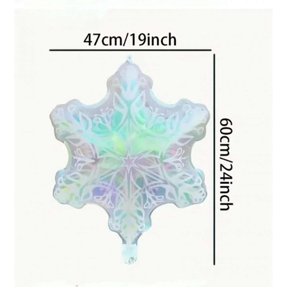 Winter Festival Transparent Colorful Snowflake Aluminum Foil Balloons, Christmas New Year Party Decorations