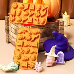 pumpkin skull spider bat silicone chocolate mold for cake candy cookie ice cube jelly molds
