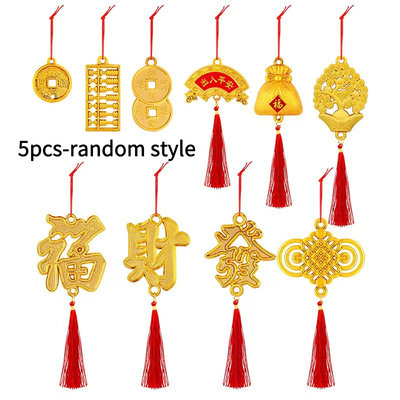 New Year Chinese Knot Small Pendant, Spring Festival Flower Bonsai Tree Hanging Decor for Home, Mall, and Company