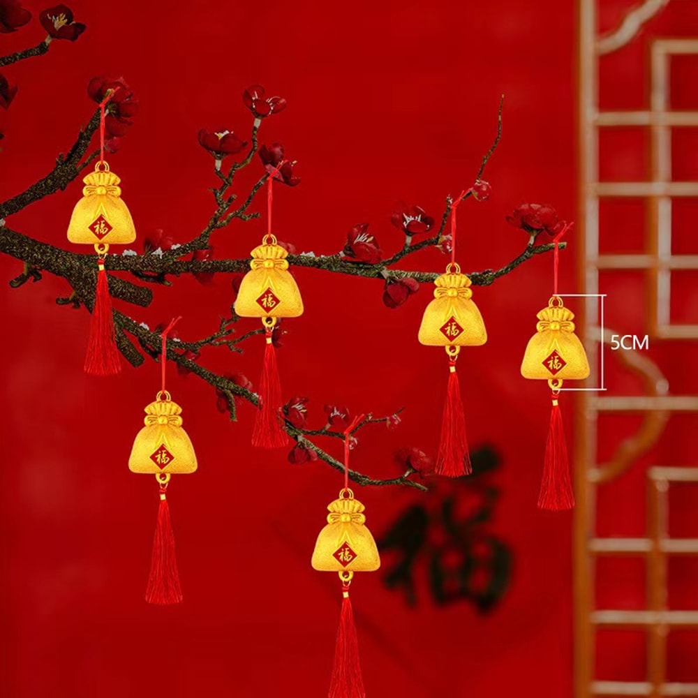 New Year Chinese Knot Small Pendant, Spring Festival Flower Bonsai Tree Hanging Decor for Home, Mall, and Company