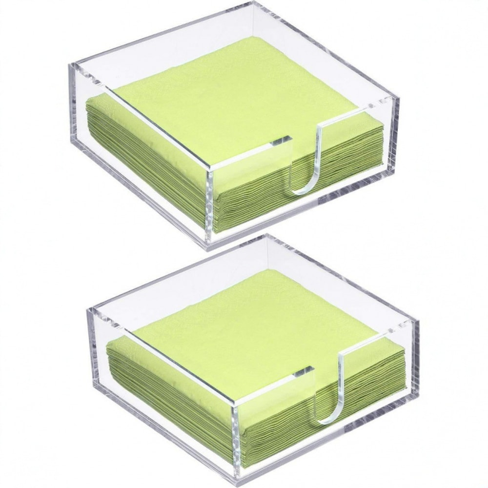 Transparent Square Acrylic Napkin Holder Tissue Box for Dining, Home, Restaurant Tabletop Storage Decor