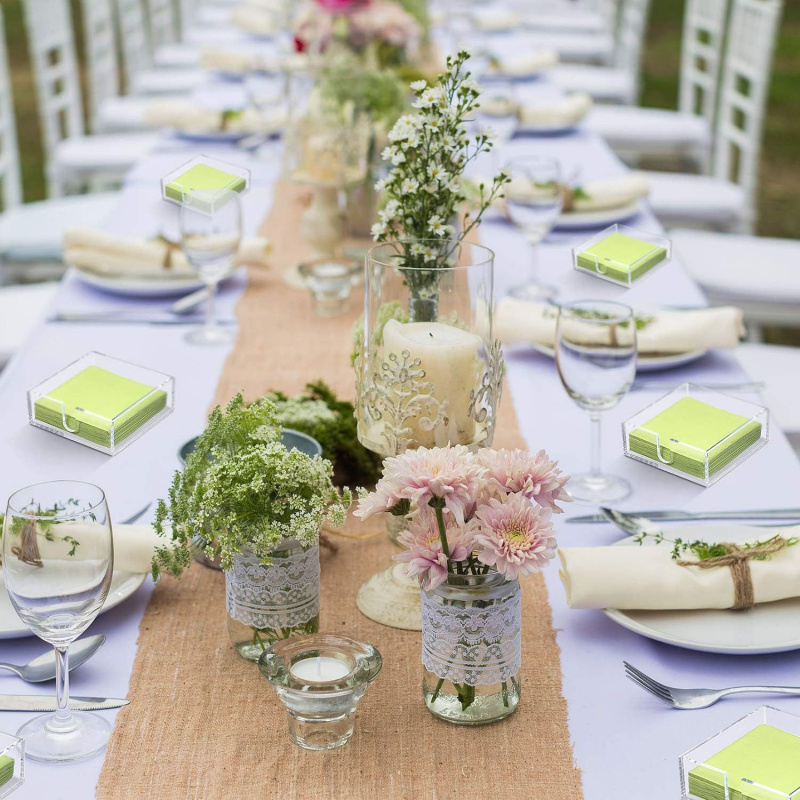 Transparent Square Acrylic Napkin Holder Tissue Box for Dining, Home, Restaurant Tabletop Storage Decor