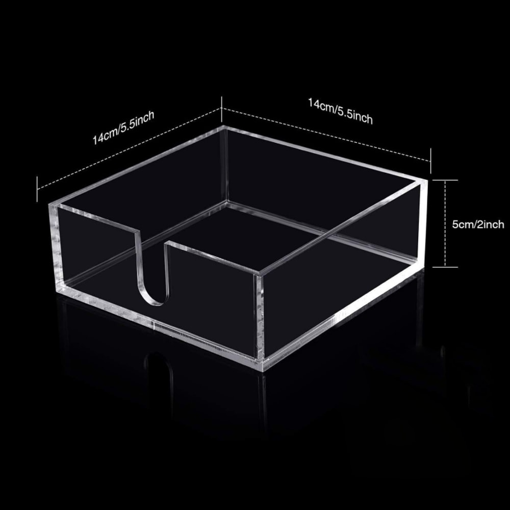 Transparent Square Acrylic Napkin Holder Tissue Box for Dining, Home, Restaurant Tabletop Storage Decor