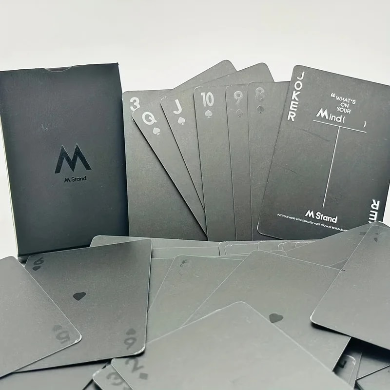 Minimalist Black Playing Cards, Wind Party Board Game for Holiday Fun