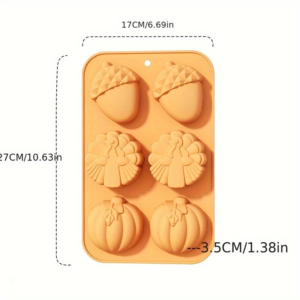 Pumpkin Maple Leaf Turkey Silicone Thanksgiving Chocolate Mold, Cake Cookie Ice Cube Mold for Harvest Festival