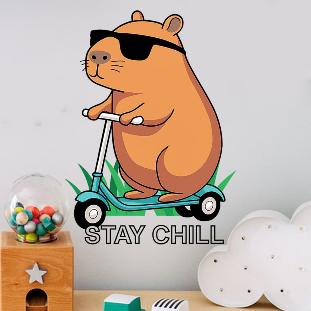Personalized Toilet Stickers, Fun Capybara Wall Sticker for Bedroom Decor