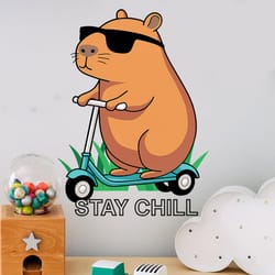personalized toilet stickers, fun capybara wall sticker for bedroom decor
