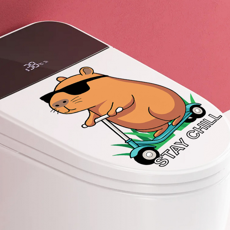 Personalized Toilet Stickers, Fun Capybara Wall Sticker for Bedroom Decor