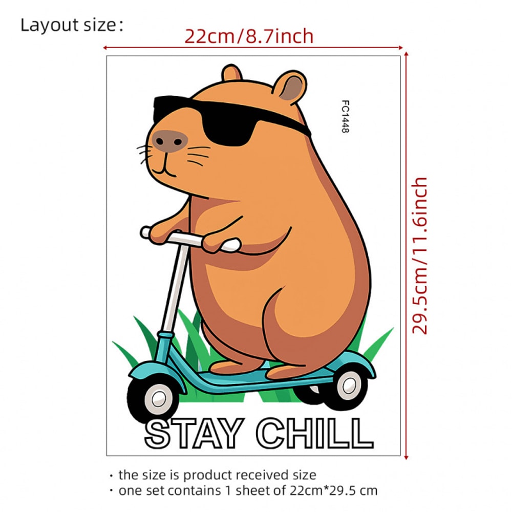 Personalized Toilet Stickers, Fun Capybara Wall Sticker for Bedroom Decor