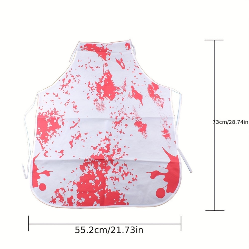 Halloween Blood Splatter Apron for Adults, Costume for Bar, Haunted House, or Party – Made of Polyester