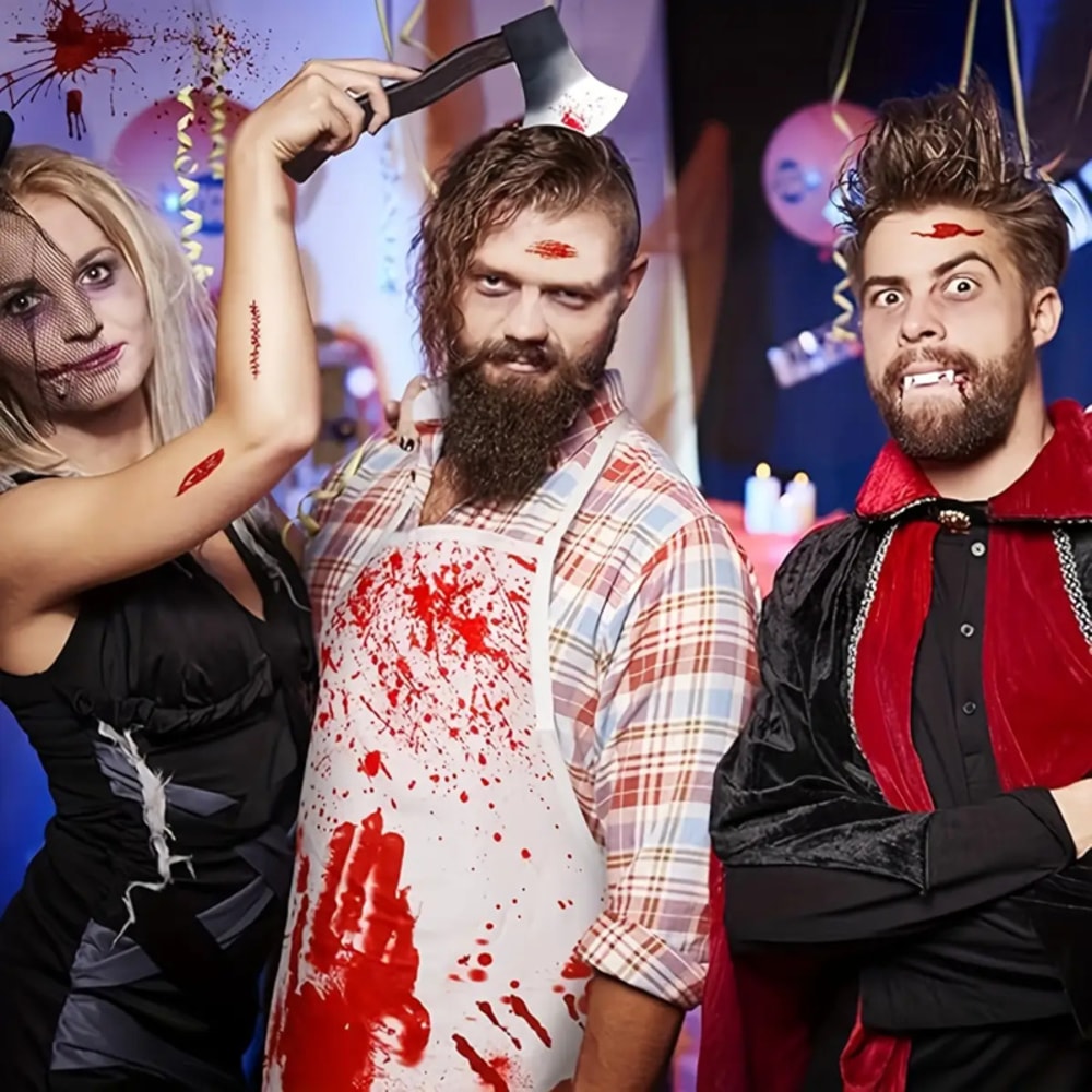 Halloween Blood Splatter Apron for Adults, Costume for Bar, Haunted House, or Party – Made of Polyester