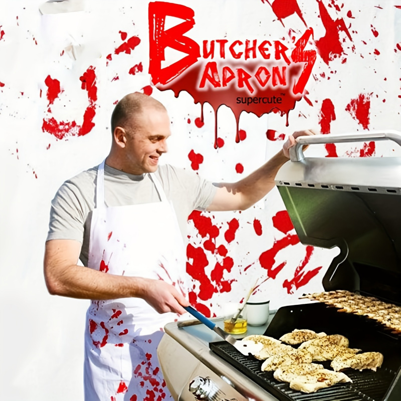 Halloween Blood Splatter Apron for Adults, Costume for Bar, Haunted House, or Party – Made of Polyester