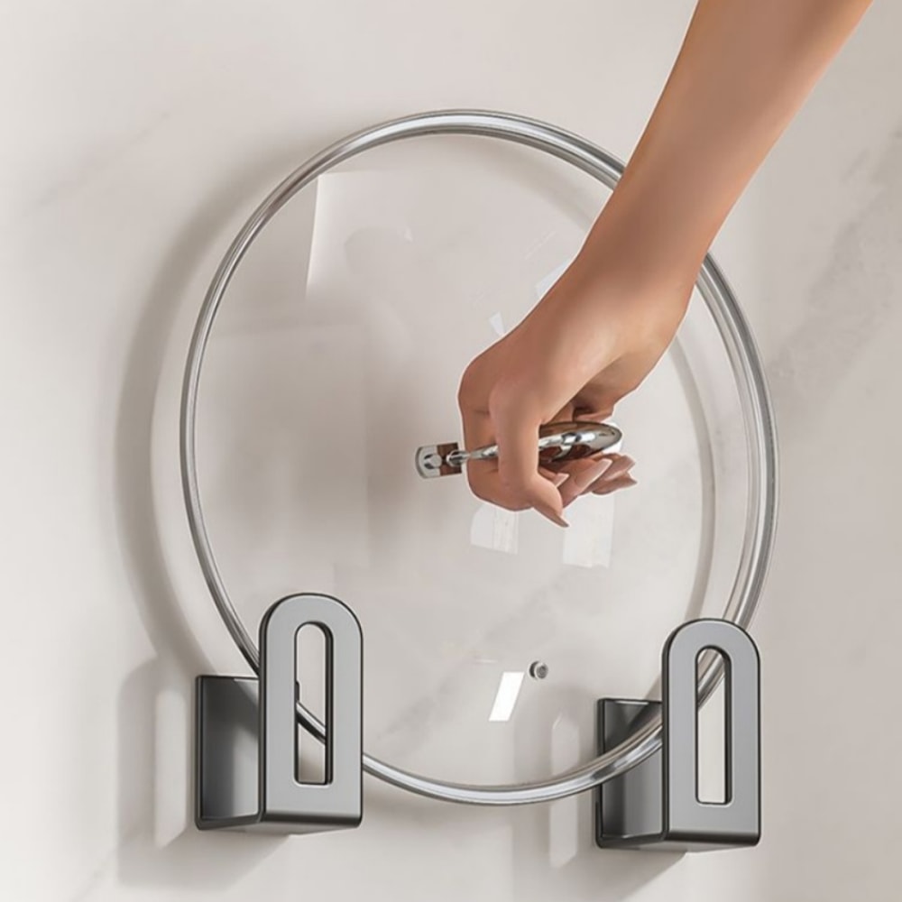 Wall-Mounted Pot Lid Rack, Kitchen Storage Rack, Multi-Functional Organizer for Cutting Boards, Bathroom, Balcony