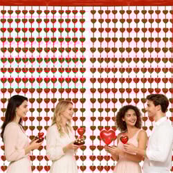 heart hanging curtain for valentine's day, engagement wedding anniversary party, window door curtain decoration