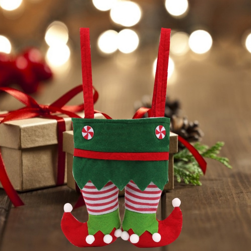Santa Candy Bag Christmas Elf Gift Bag Non-Woven Storage Pendant Decoration Bag Gift