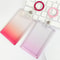 Gradient Pink Transparent Sliding Cover Card Holder With Keychain For Work Student ID Bus Transport 0